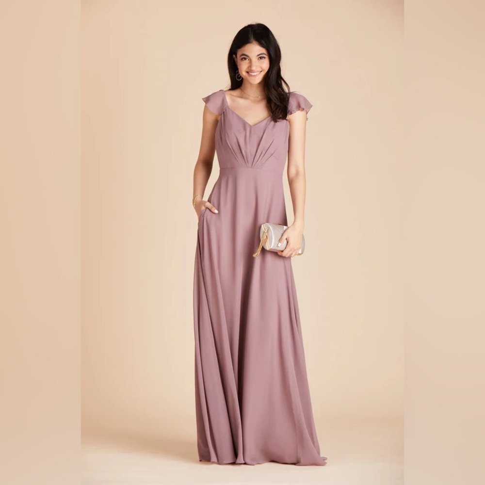 Birdy Grey Kae Dress Chiffon Dark Mauve Medium NEW Medium NEW NWT BRIDESMAID - Picture 1 of 5